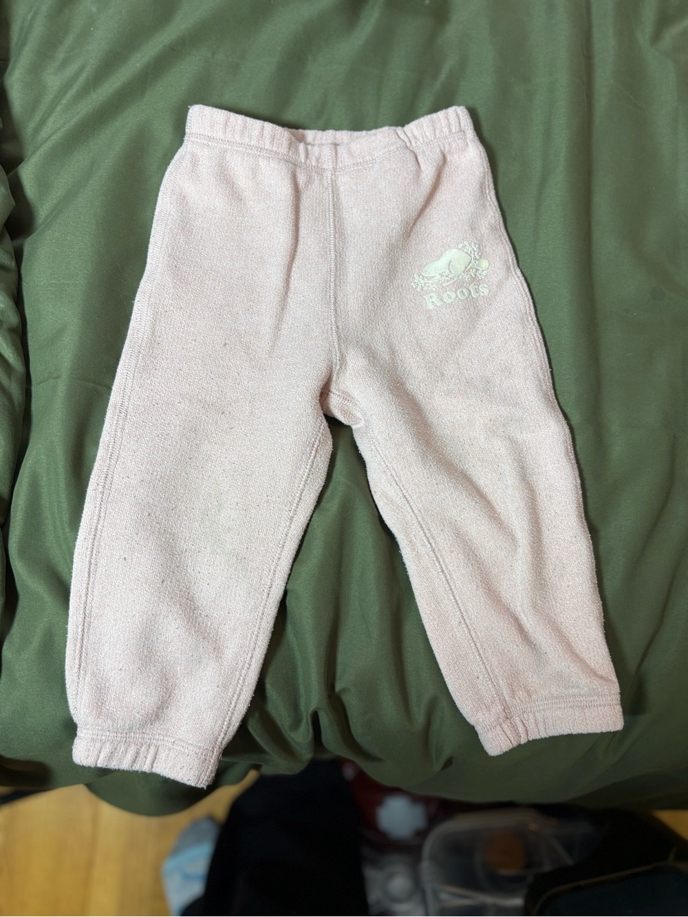 Roots Light Pink Kids Fleece Joggers